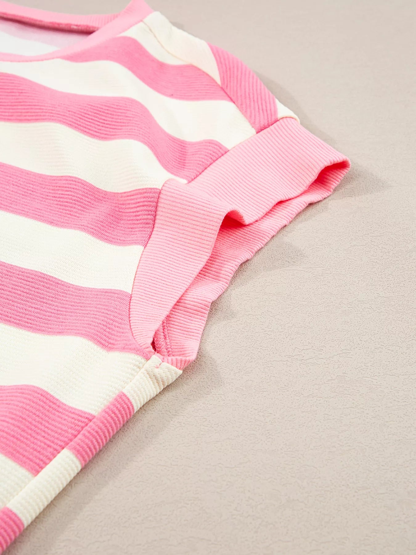 Stripe Cap Sleeve Pocketed Shift Dress