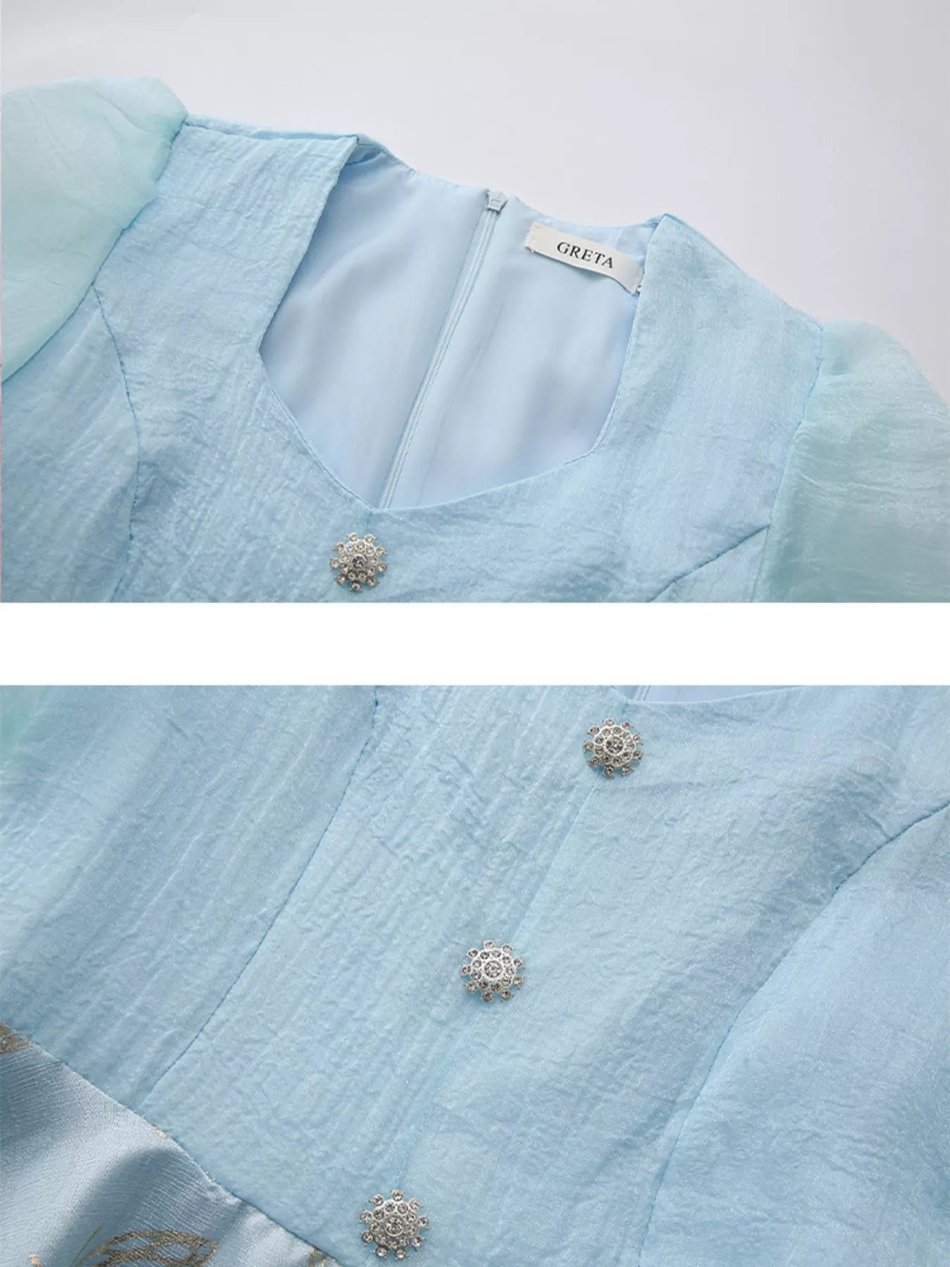 Butterfly Print Puff Sleeve Dress