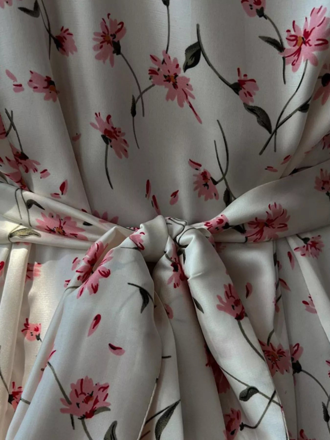 Floral Print V-Neck Flutter Sleeves Midi Dress