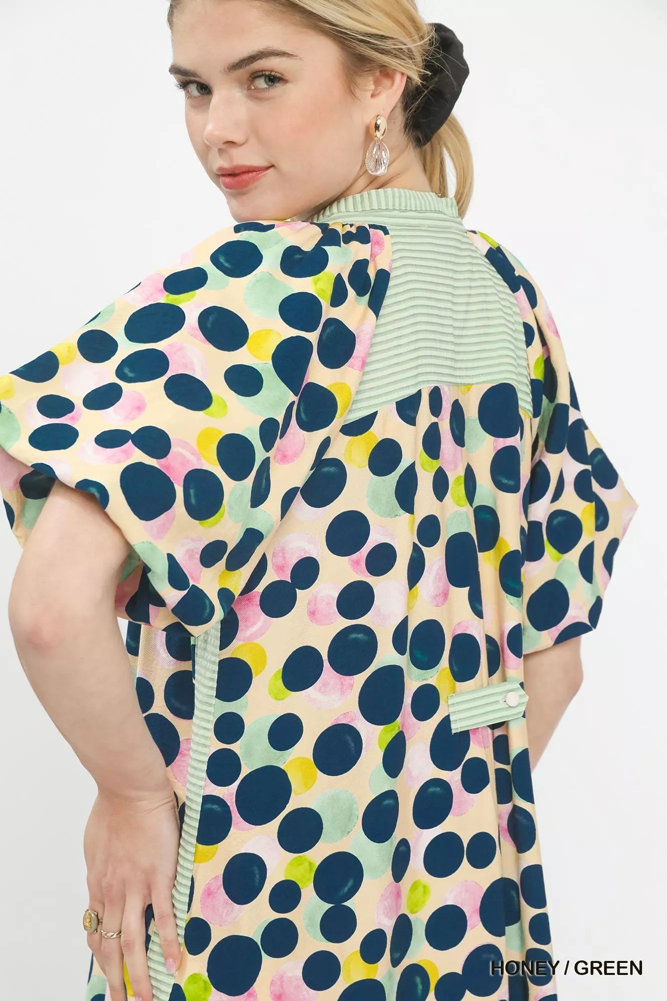 Umgee Polka Dot Print Tunic Dress