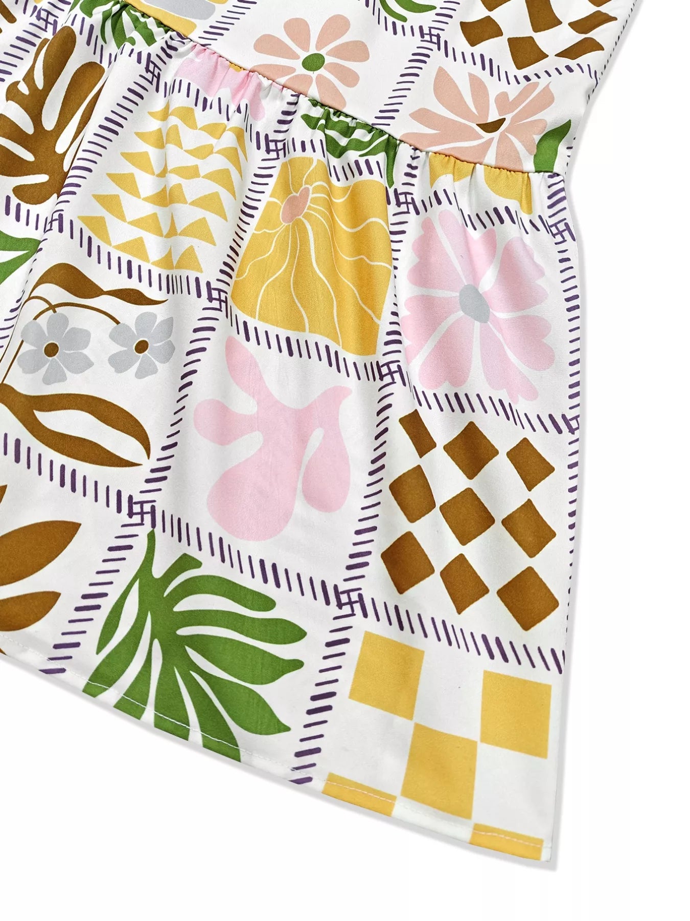 Printed Cutout Back Cami Dress