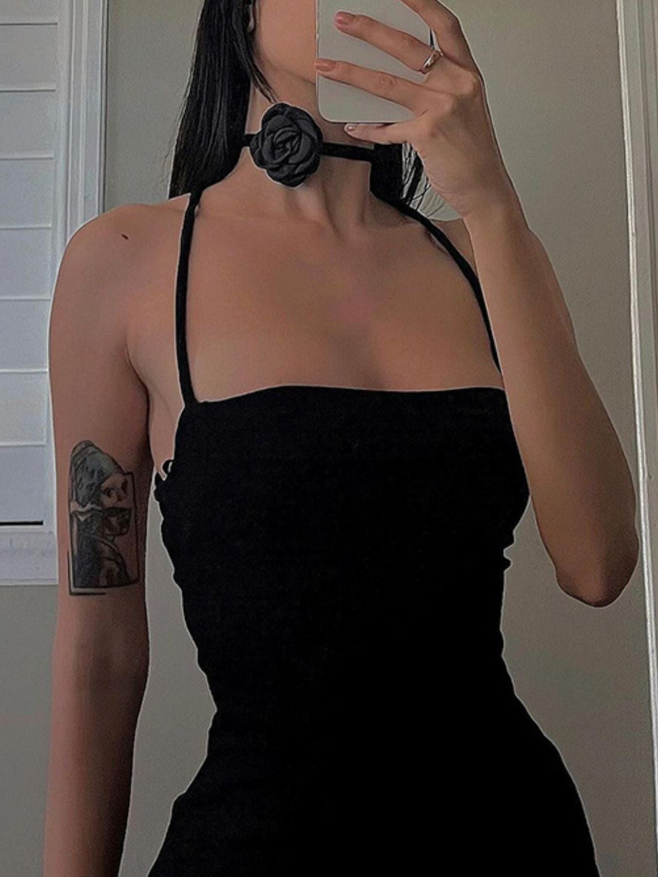 Tied High-Slit Bodycon Dress