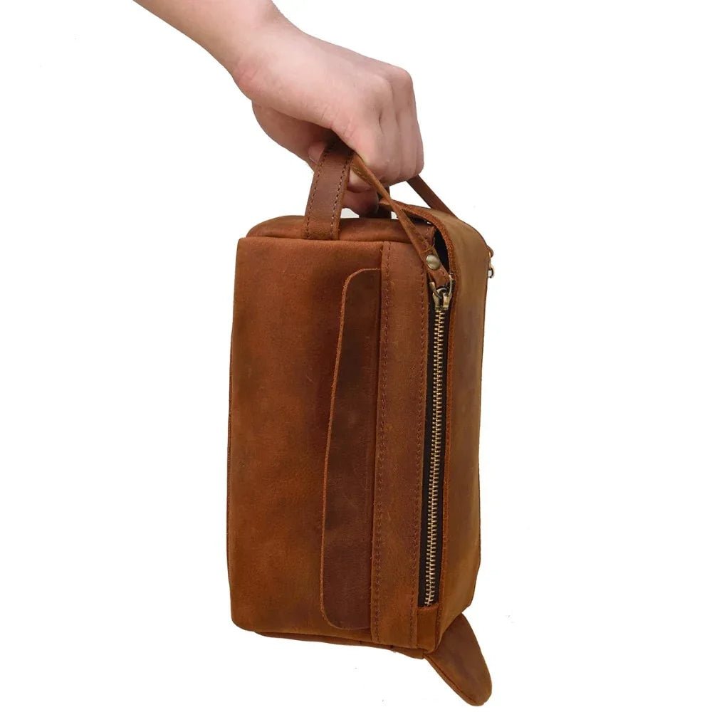 Dado Leather Dopp Kit | Handmade Leather Toiletry Bag - Overture Gifts