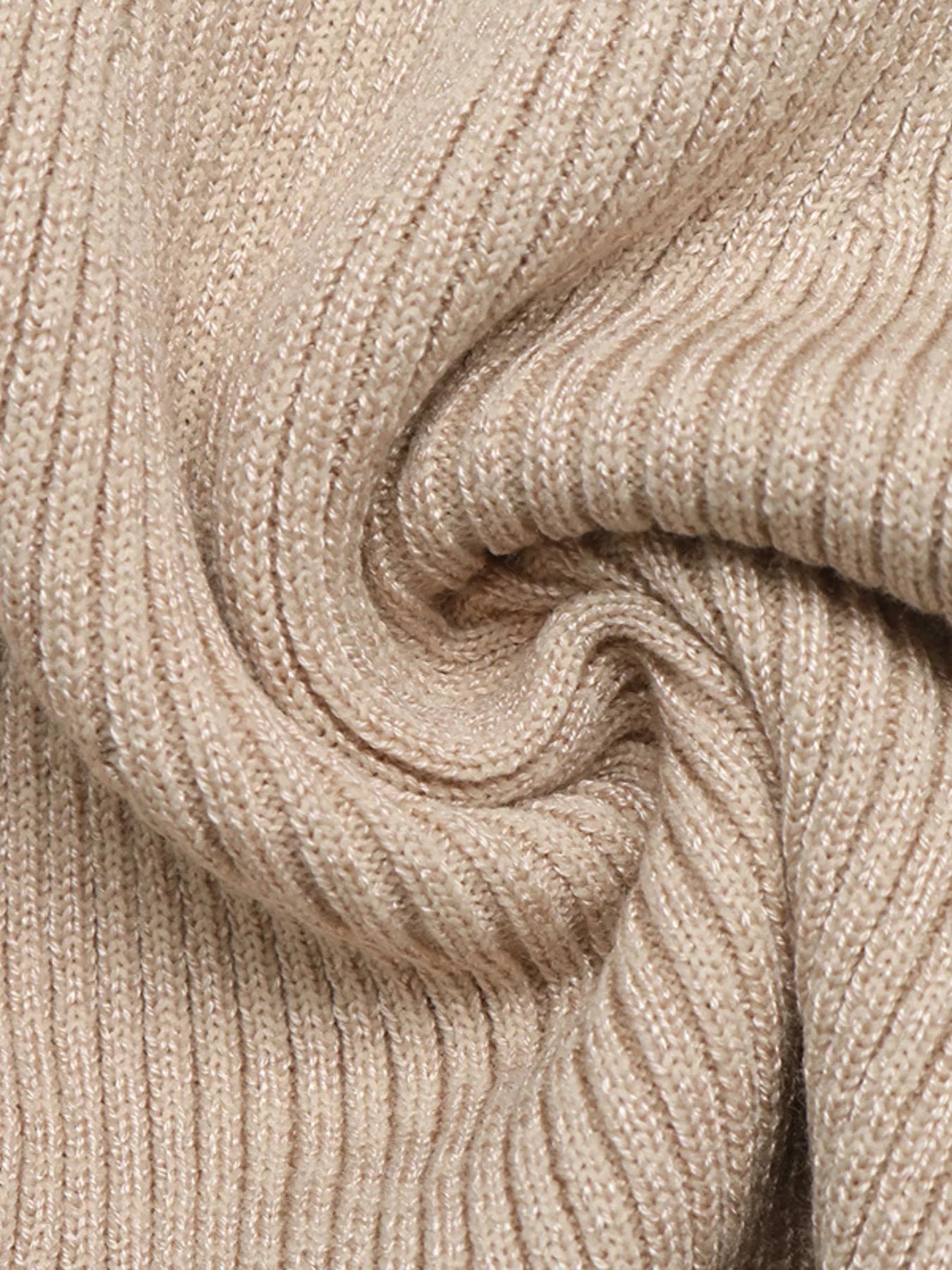 Ribbed Mock Neck Flare Sleeve Sweater Dress