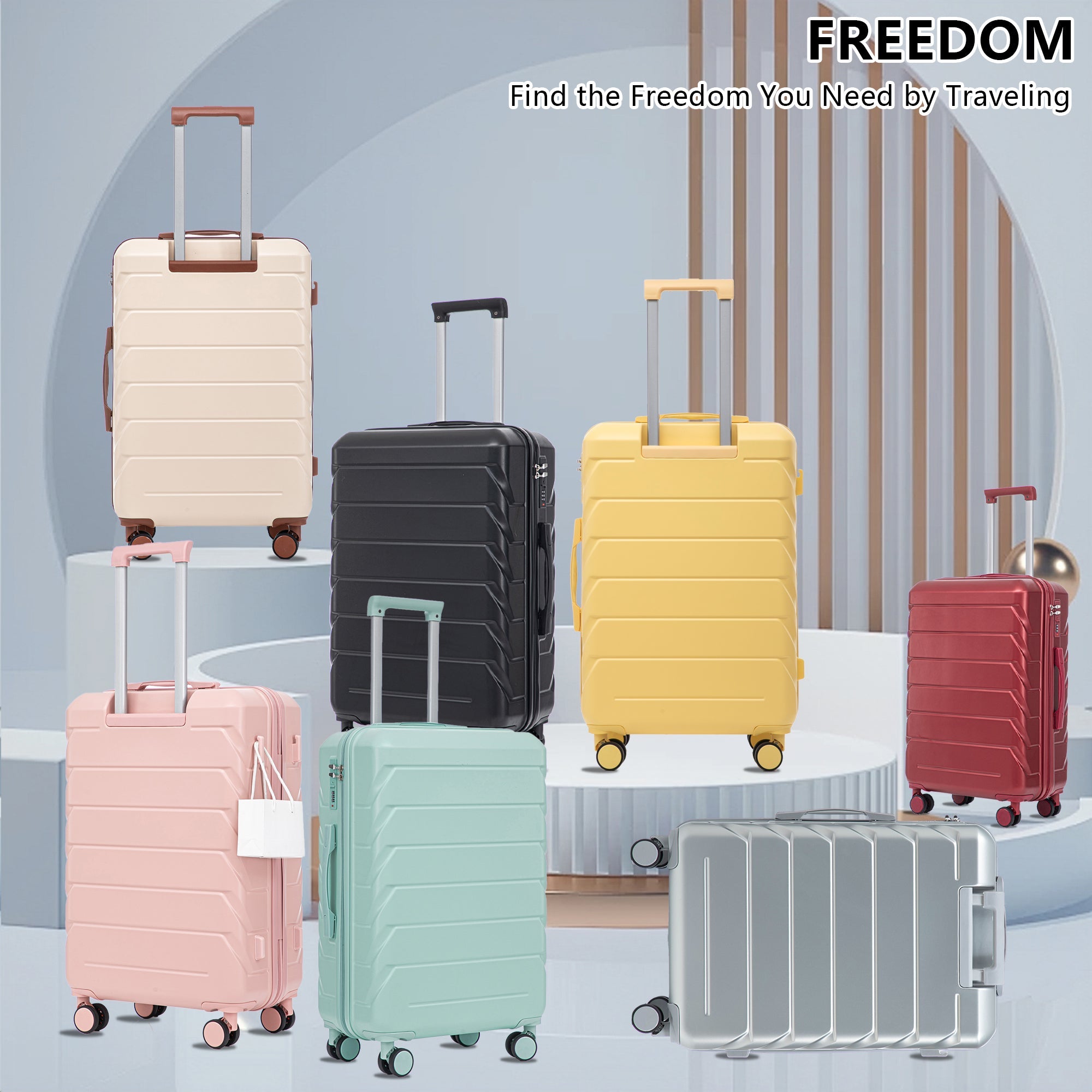 3-Piece ABS Spinner Wheel Luggage Set