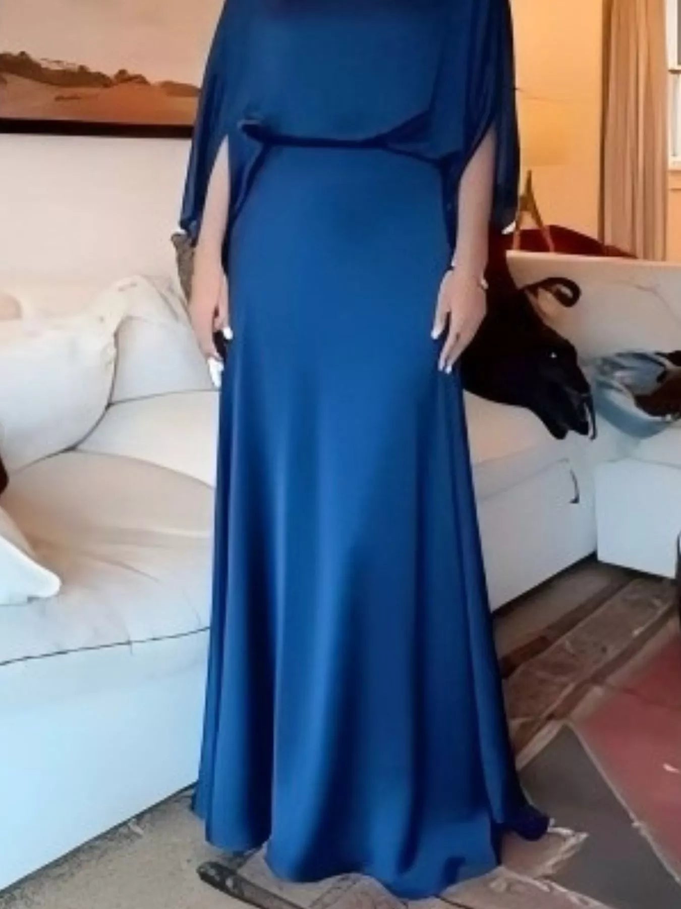 Full Size Elegant Batwing Sleeve Maxi Dress Plus Size