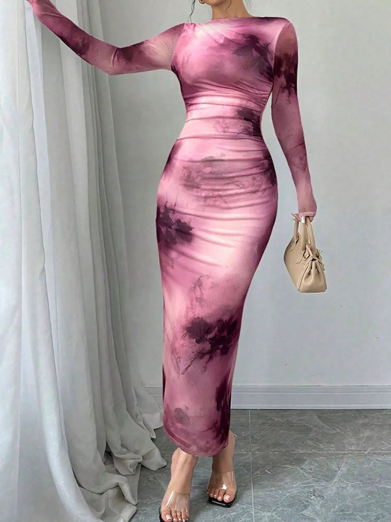 Tie-Dye Bodycon Maxi Dress