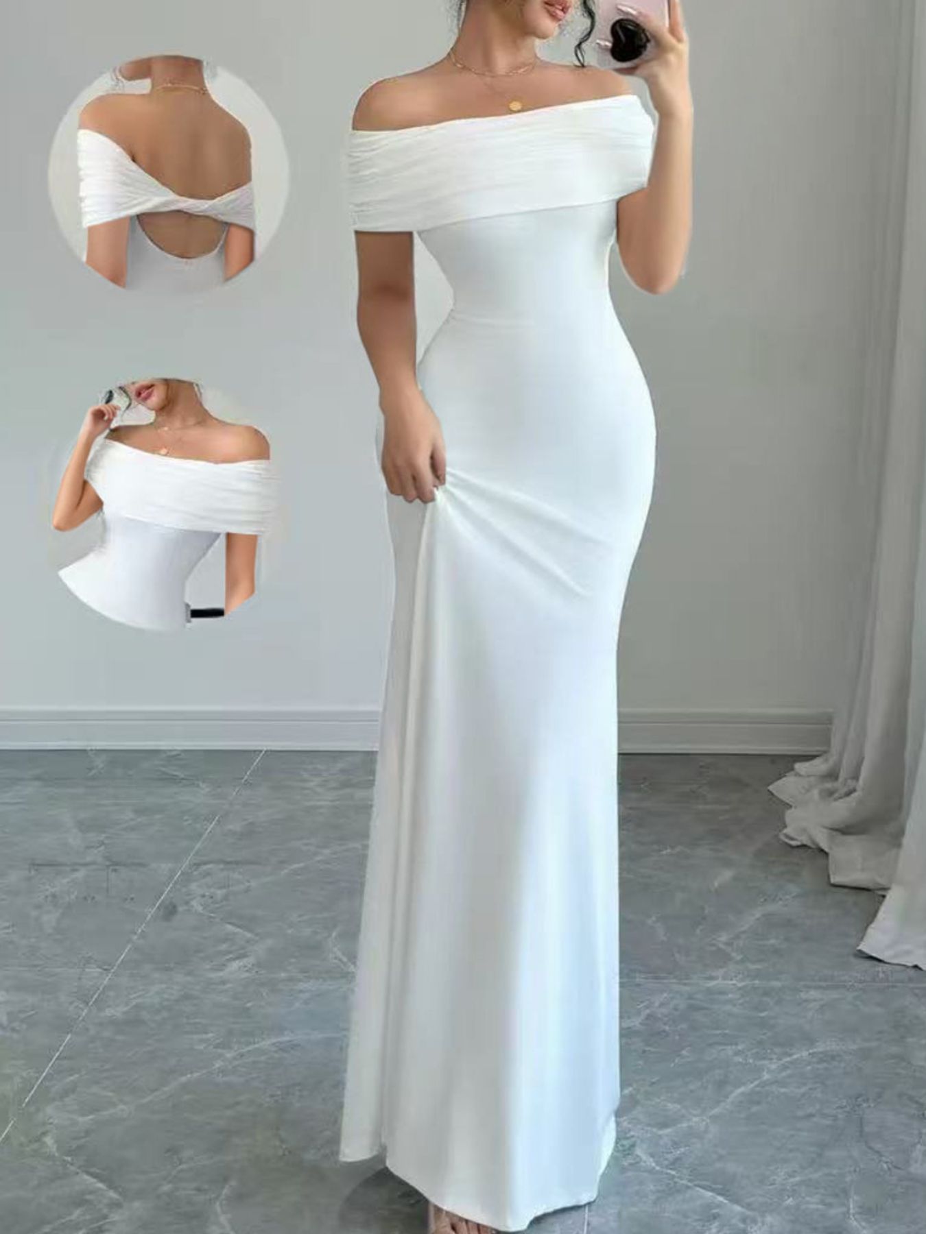 Off-Shoulder Bodycon Maxi Dress