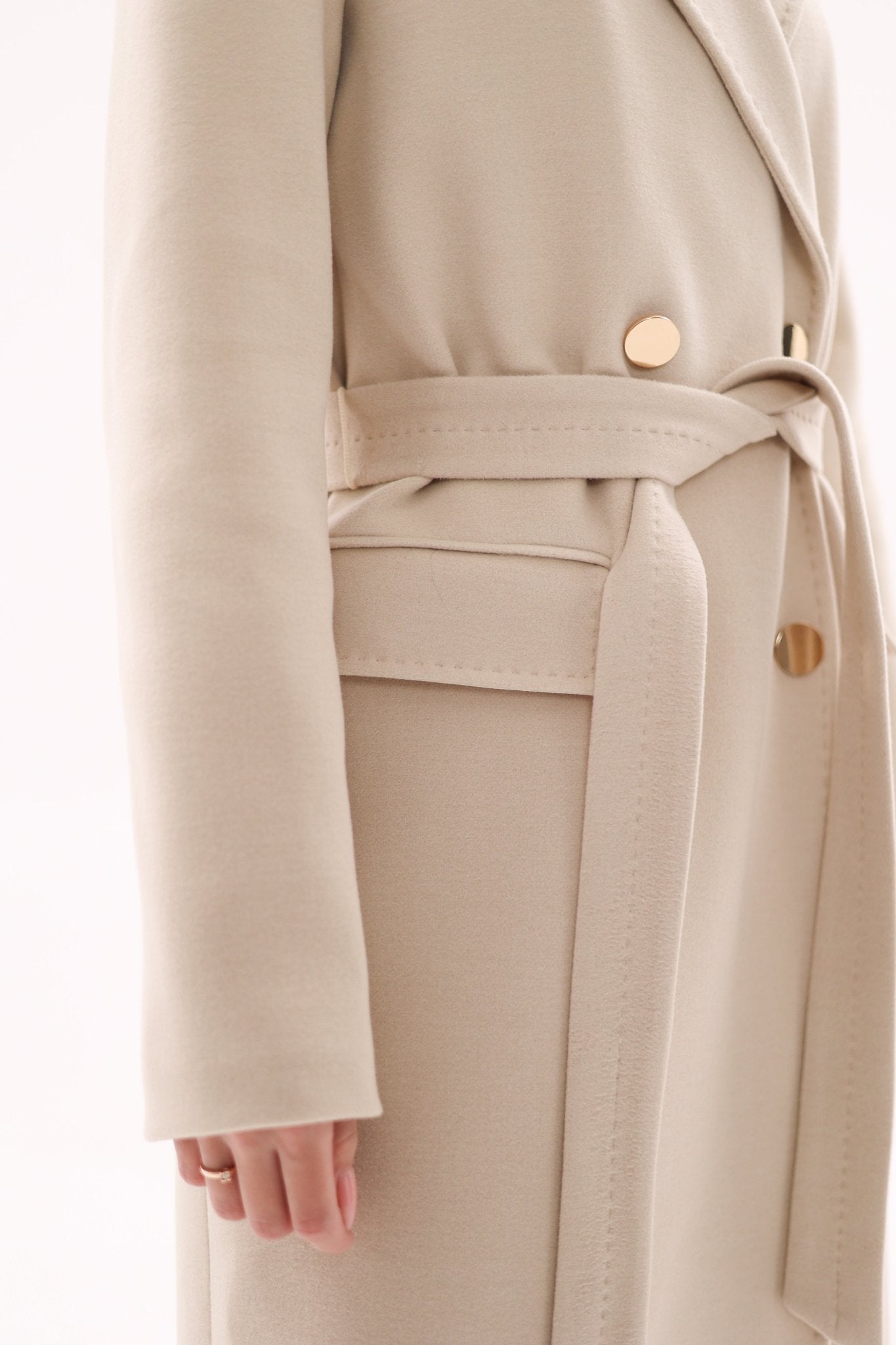 Denise Cashmere Blend Overcoat in Nude - Overture Gifts