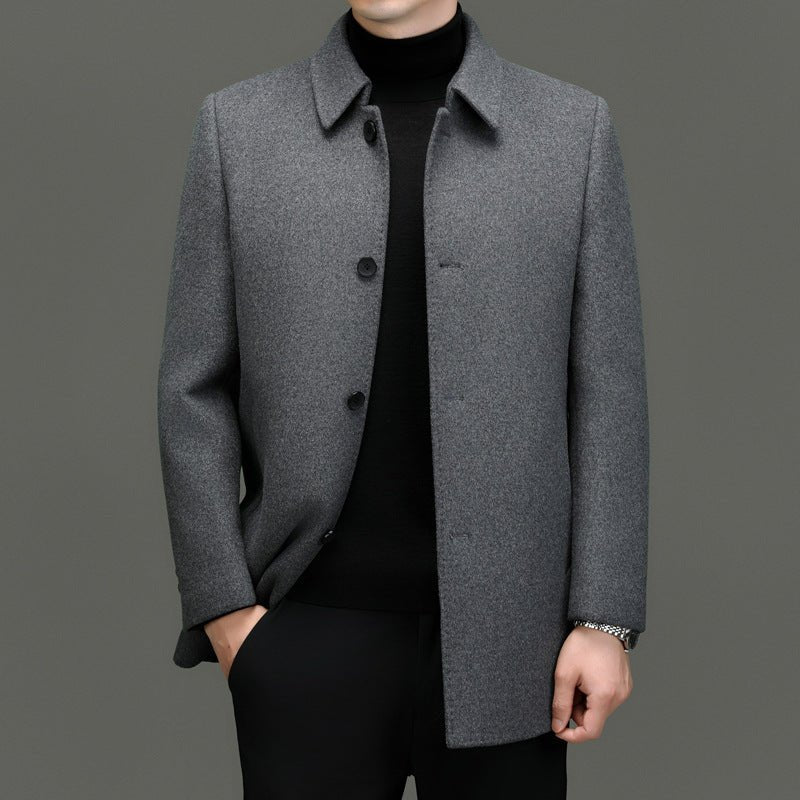 Detachable-lining Casual Wool Coat - Overture Gifts