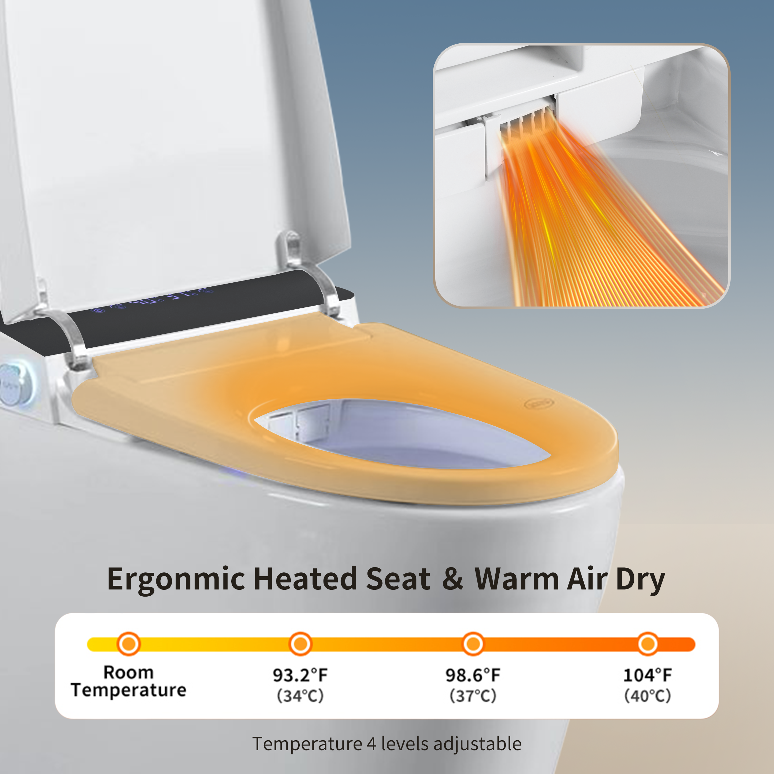 Tankless Smart Toilet With Bidet Built In, One-piece Bidet Toilet Seat, Auto ...