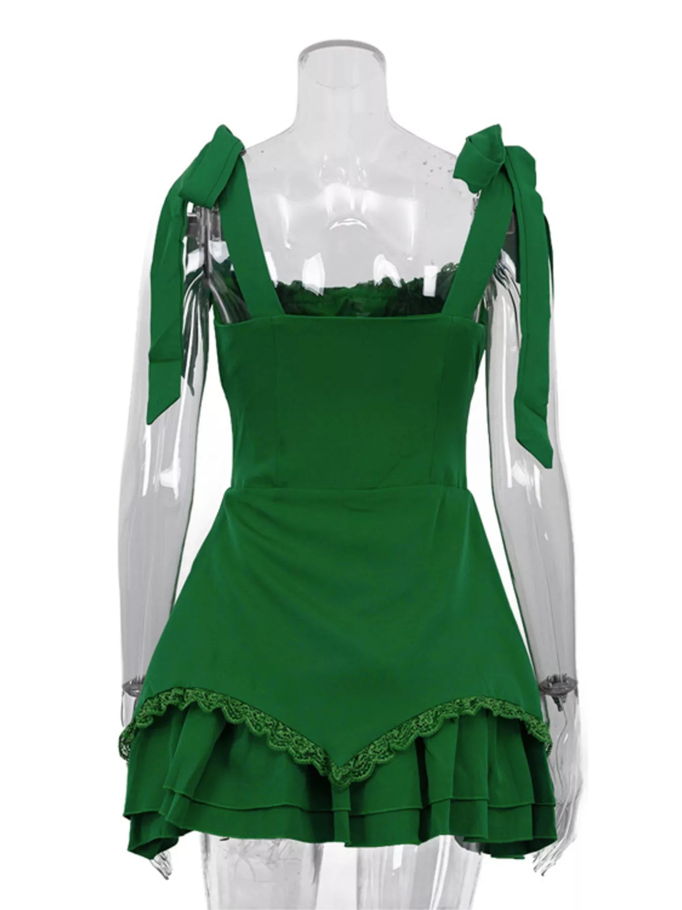 Tie-Shoulder Ruffled Mini Dress