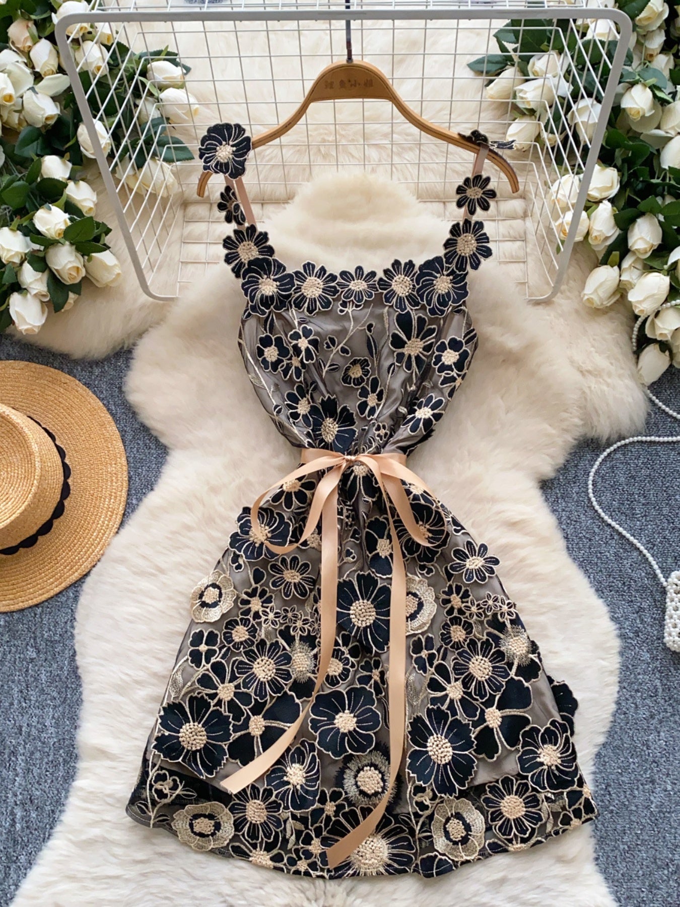 Floral Tie Waist Mini Dress