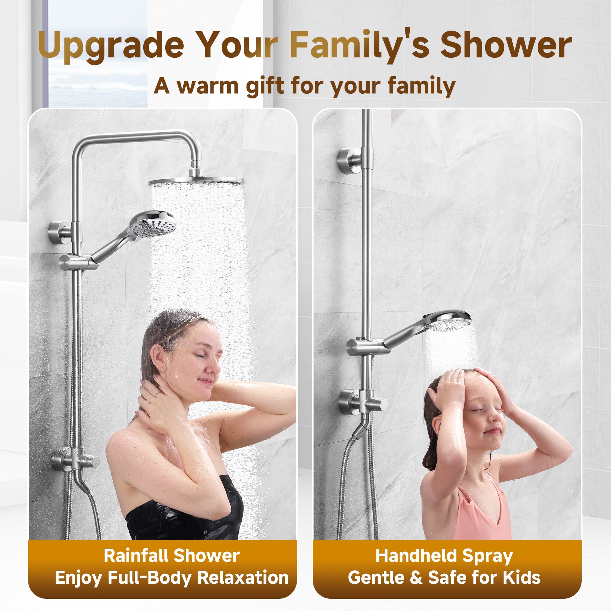Shower System With Rain shower and Handheld Shower head,Hose
