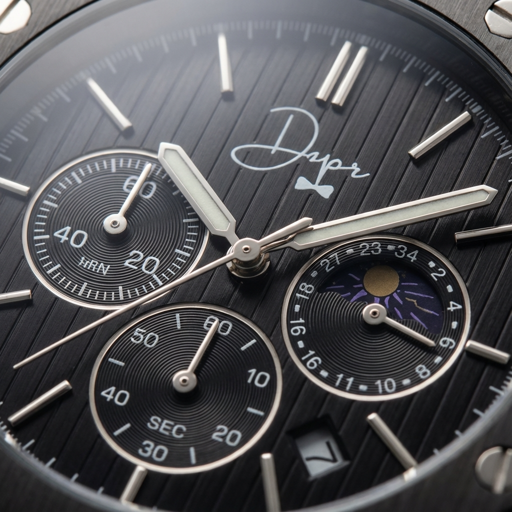 ChronoLunar Black Edition — All-Black Chronograph Watch with Moon Phase
