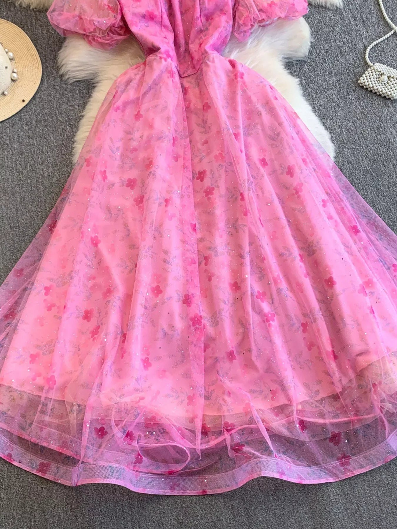 Sweetheart Neck Puff Sleeve Dress