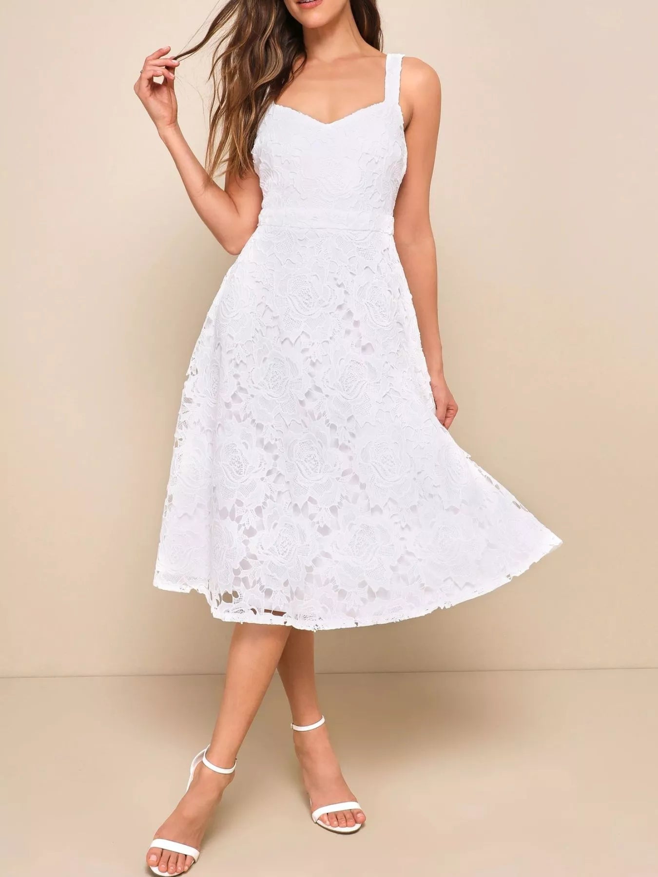 Lace A-Line Midi Dress
