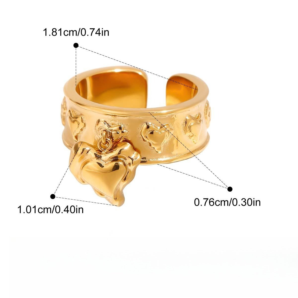 18Gold Pendant Titanium Steel Ring