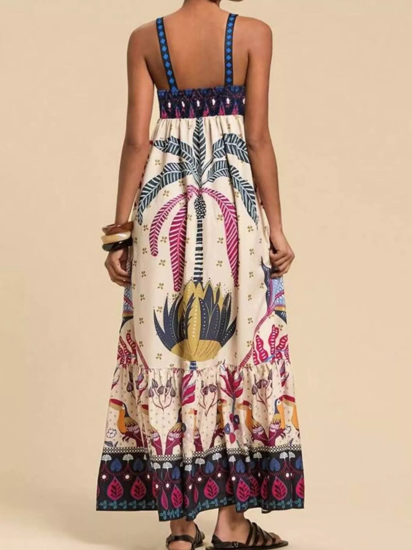 Printed Square Neck Maxi Dress