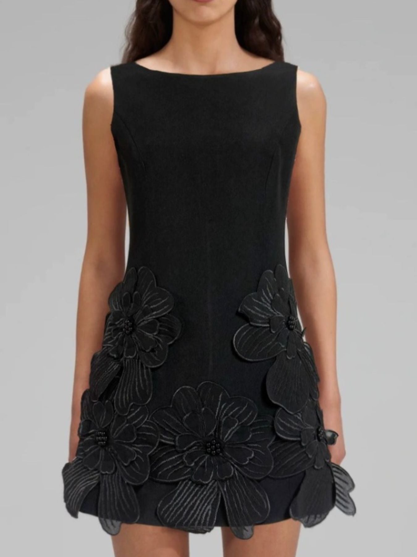 Flower Round Neck Sleeveless Dress