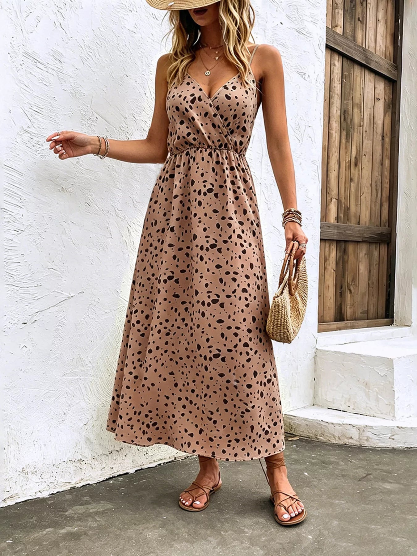 Floral Print Spaghetti Strap Midi Dress