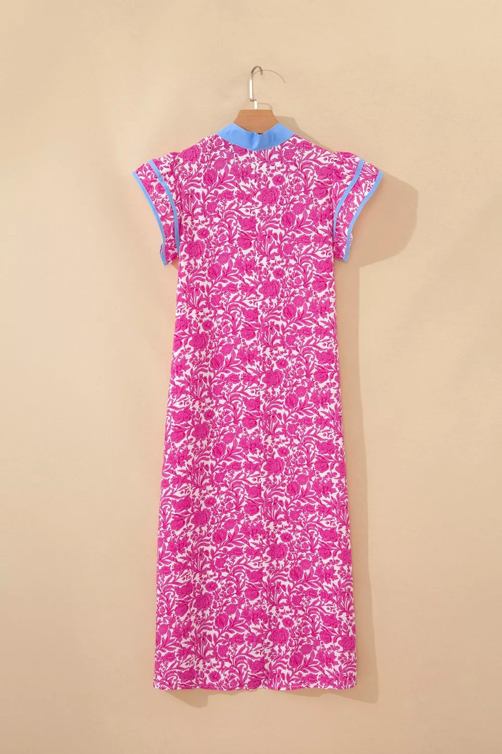 Floral Print Ruffle Cap Sleeve Dress