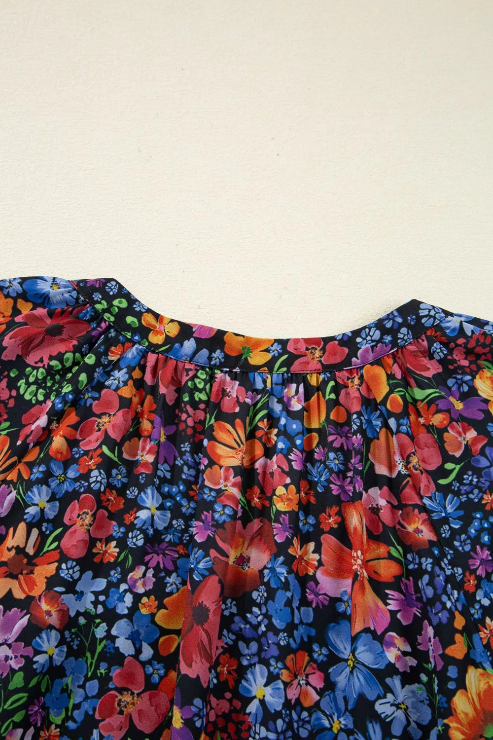 Floral Print Flounce Sleeve Dress