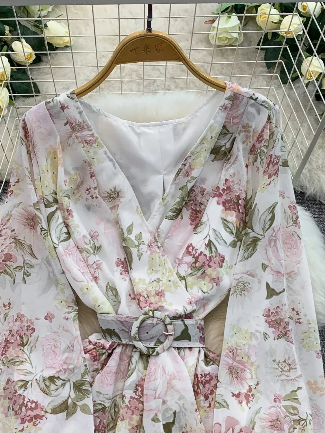Floral Print Ruffle Hem Mini Dress