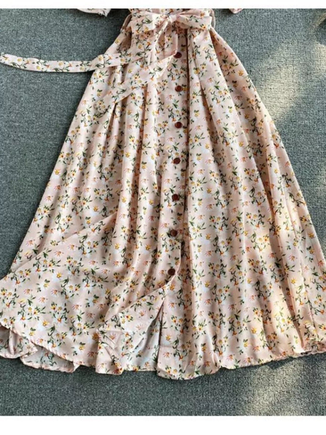 Floral Print V-Neck Midi Dress