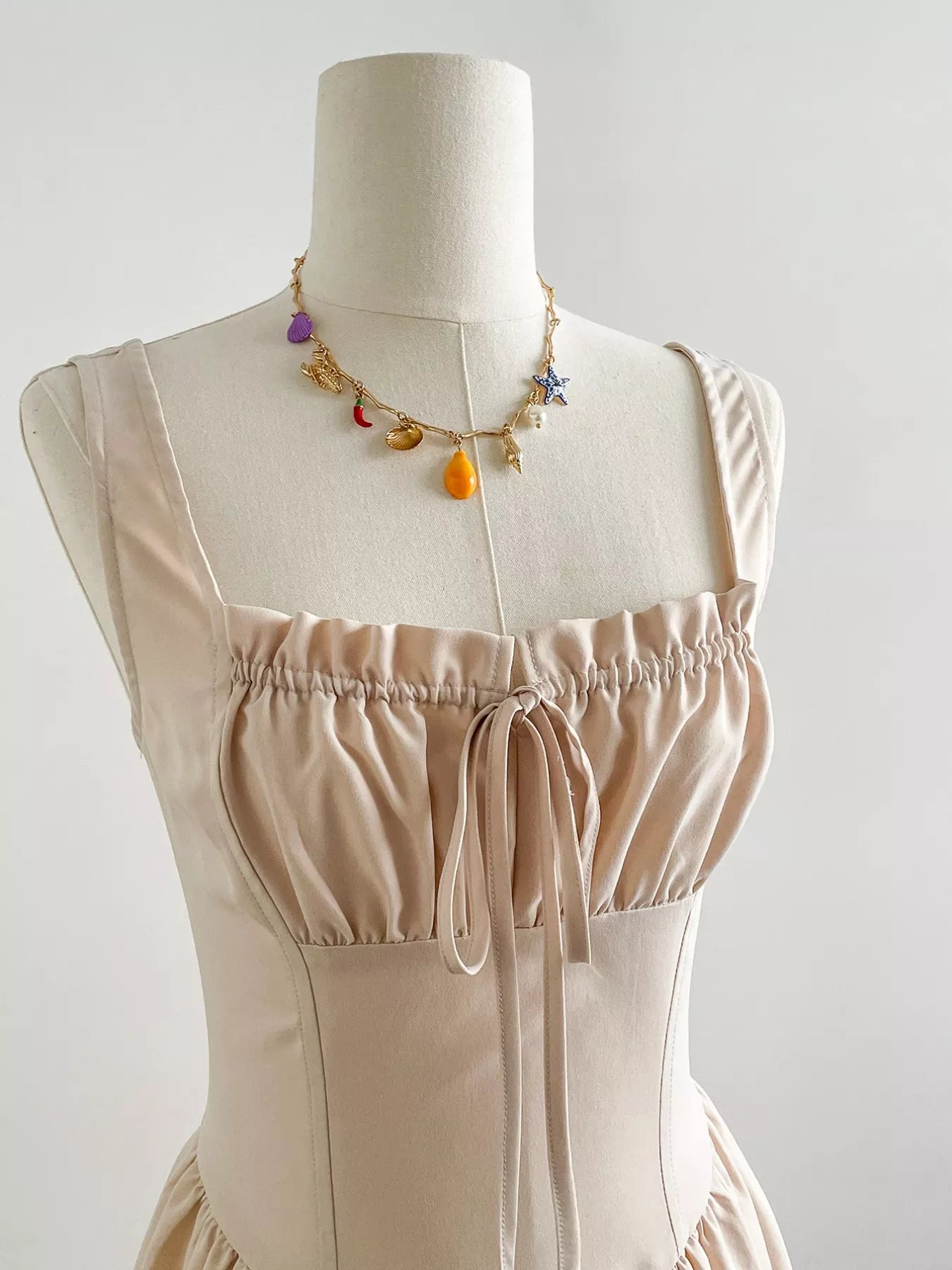Square Neck Sleeveless A-Line Dress