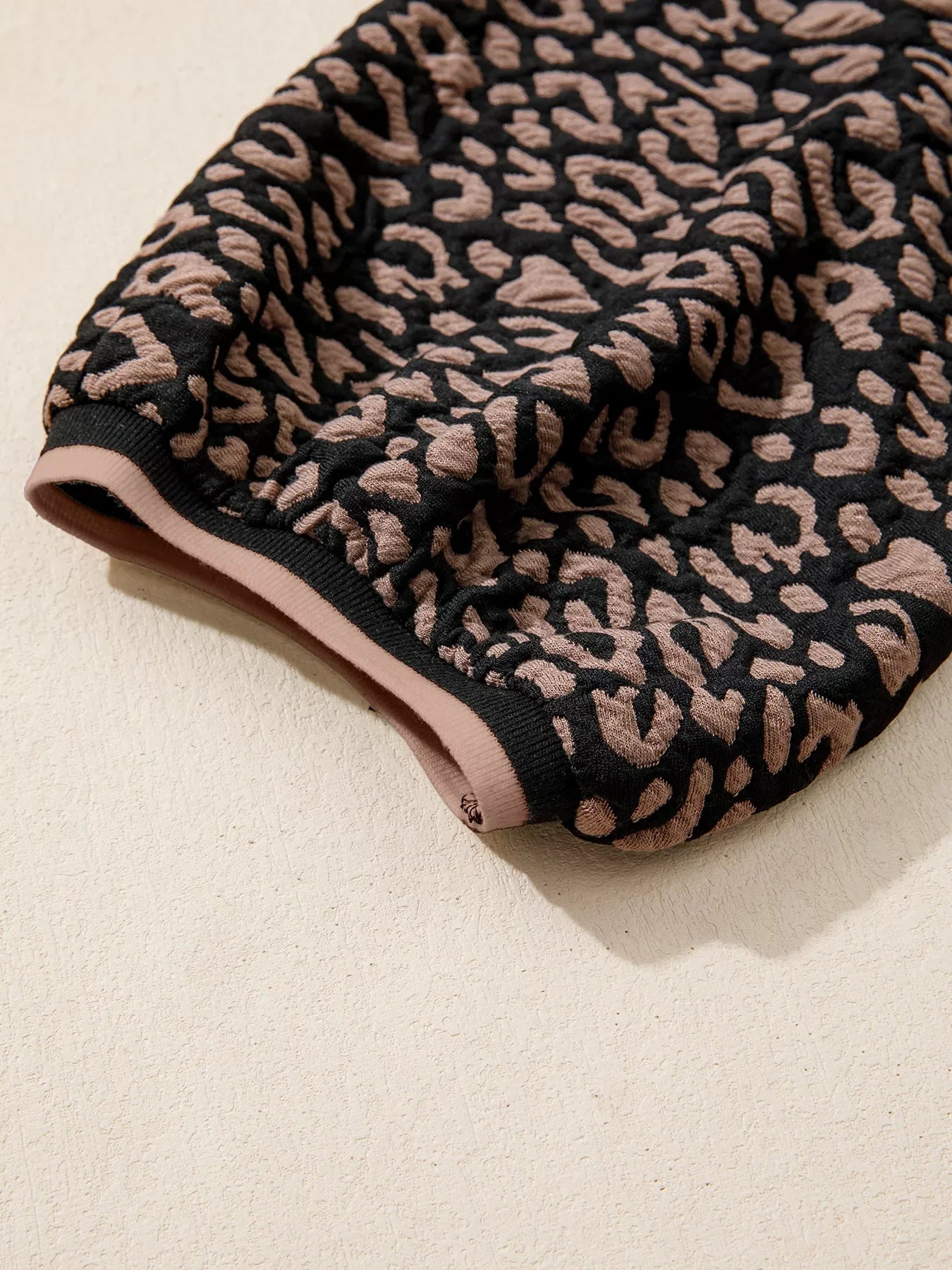 Leopard Print Bubble Sleeve Shift Mini Dress