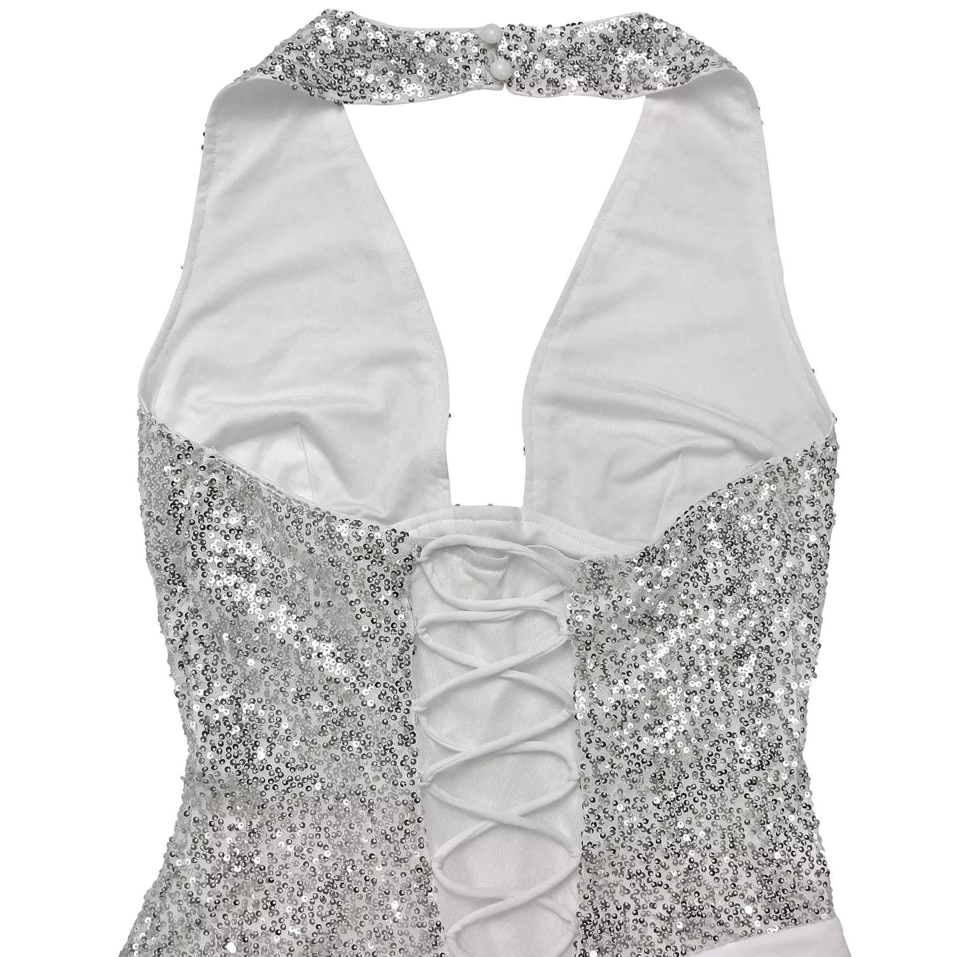 Sequin Halter Neck Maxi Dress
