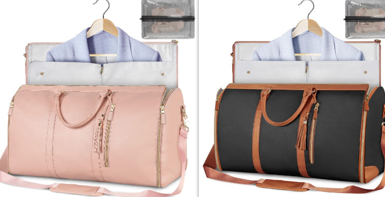 Women's Large Capacity Travel Duffle and Garment Bag Handbag