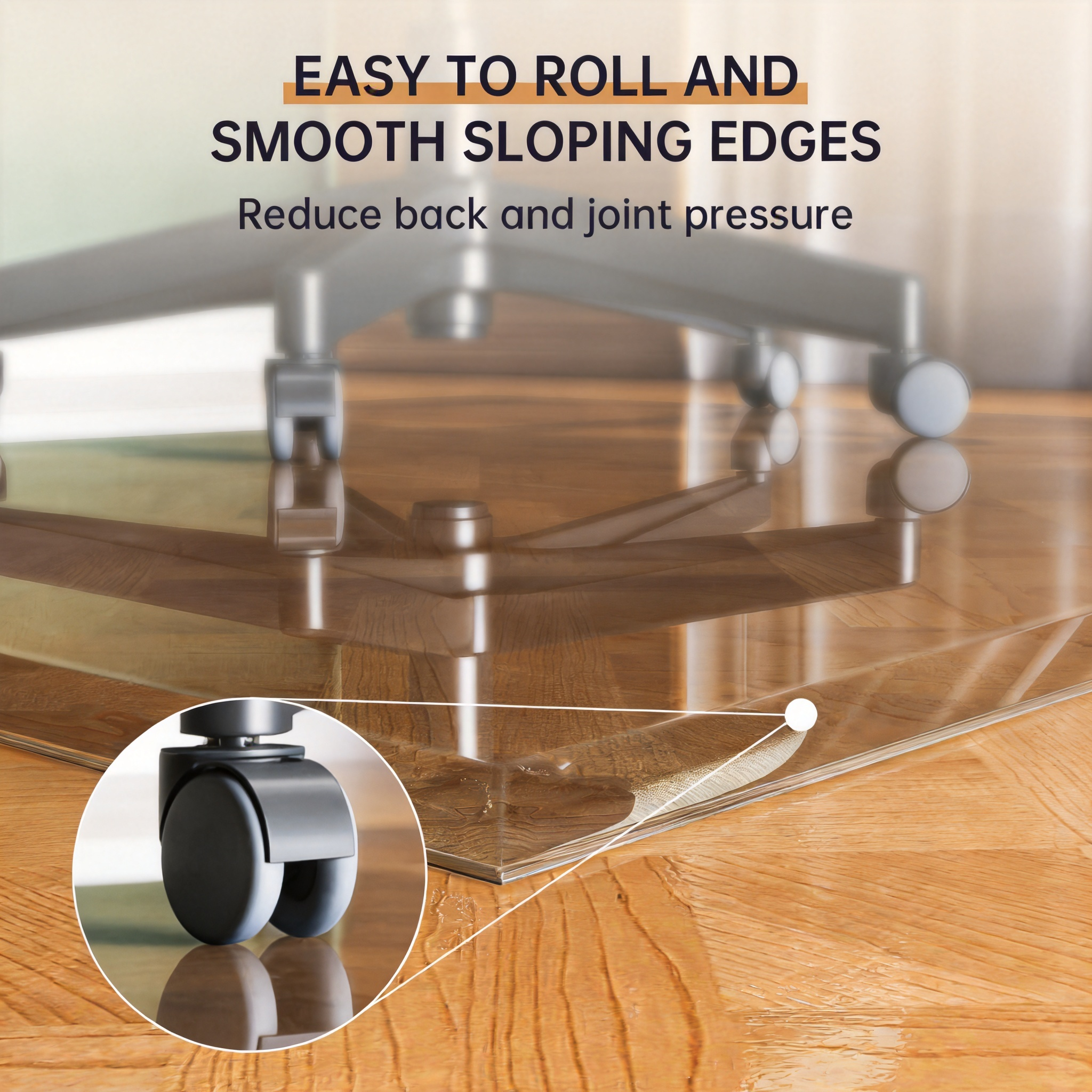 Tempered Glass 36 x 36 Inch Beveled Edge Office Chair Mat