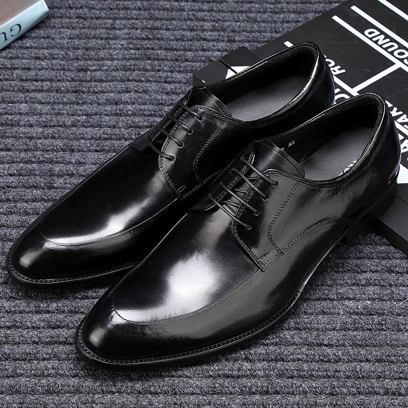 Mens Pointed-toe Leather Dress Shoes For Business Attire