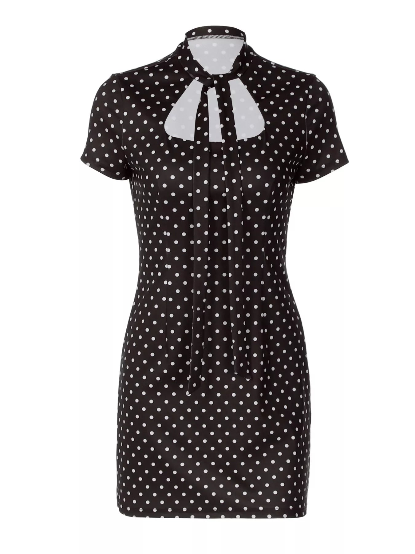 Polka Dot Cut-Out Front Mini Dress