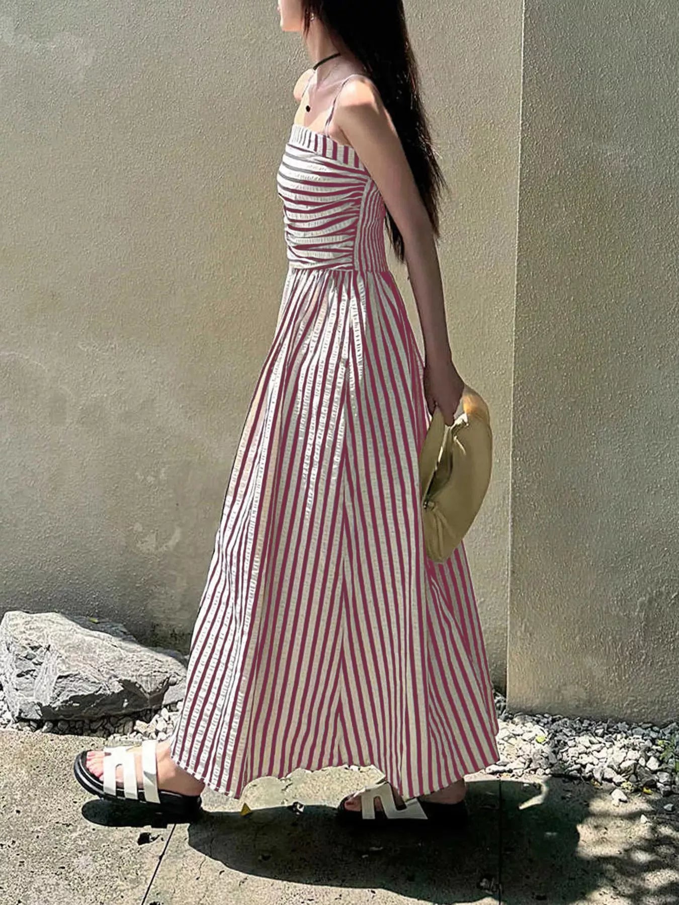 Striped Sleeveless Maxi Dress