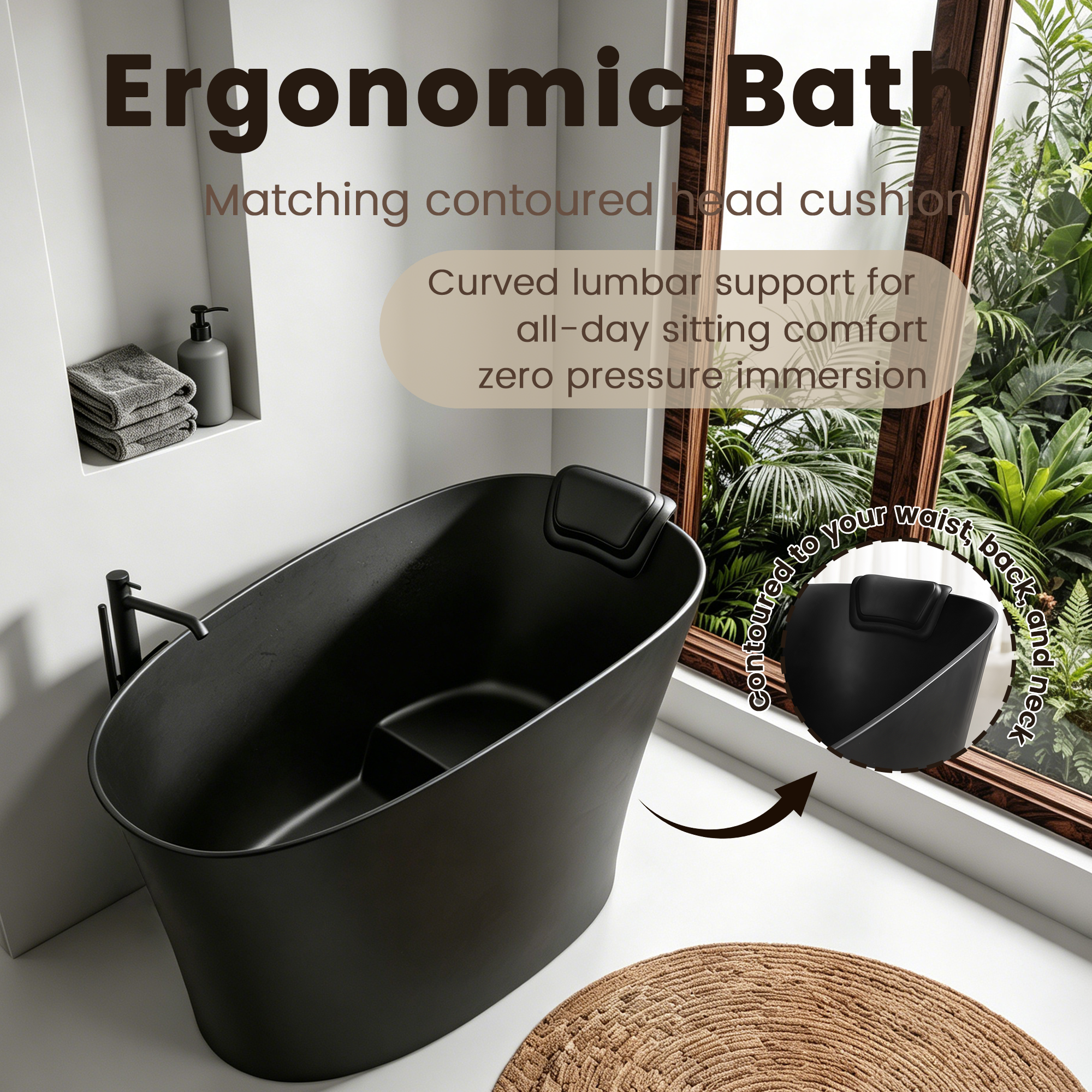 51" Solid Surface Oval Freestanding Bathtub