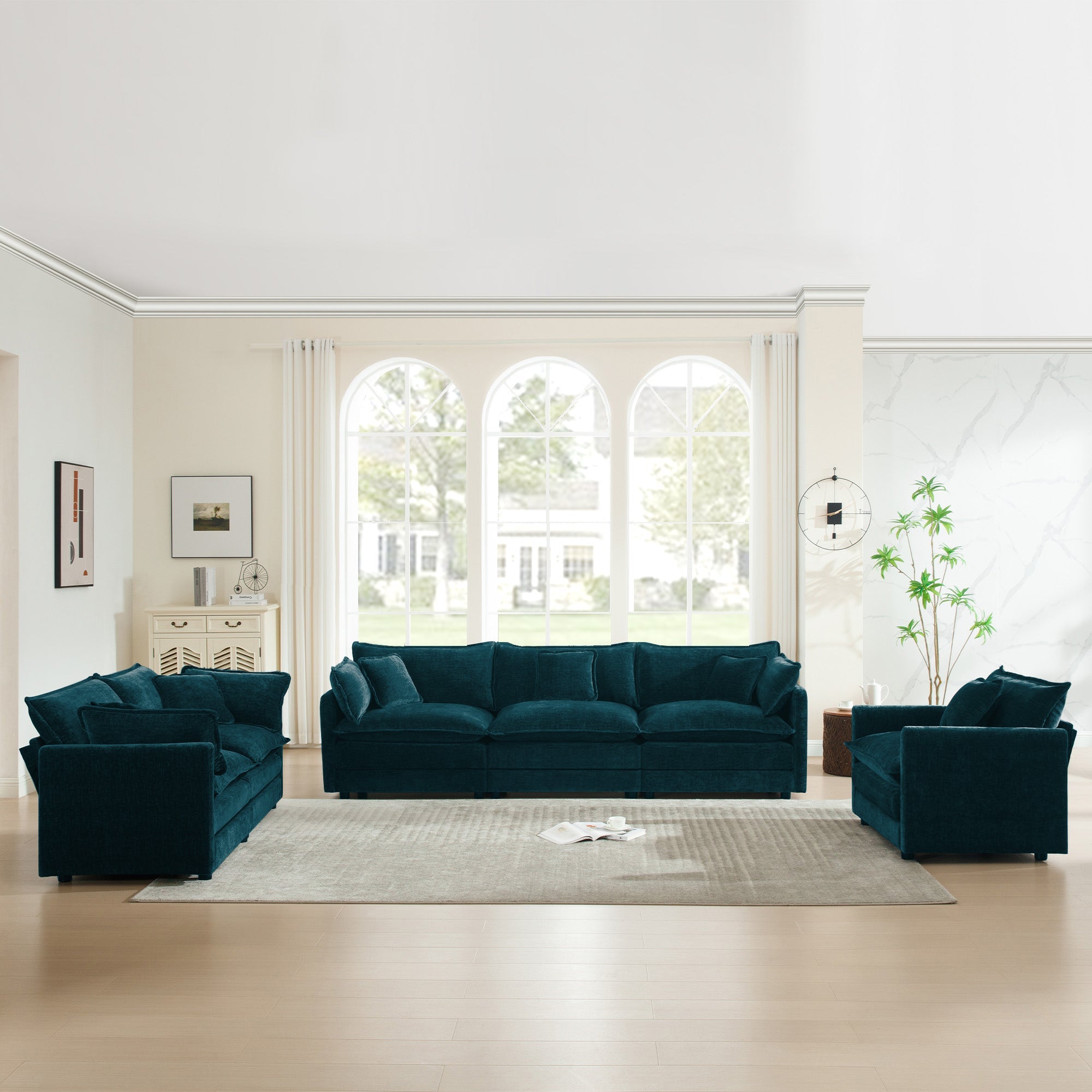 Modern Sofa Couch 3 Piece Set