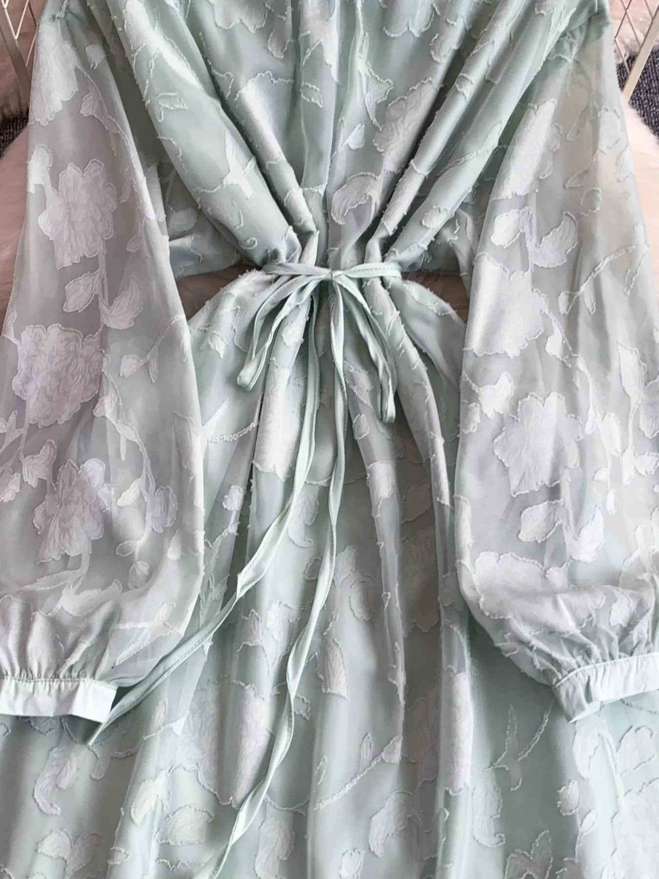 Tie Waist Long Sleeve Dress