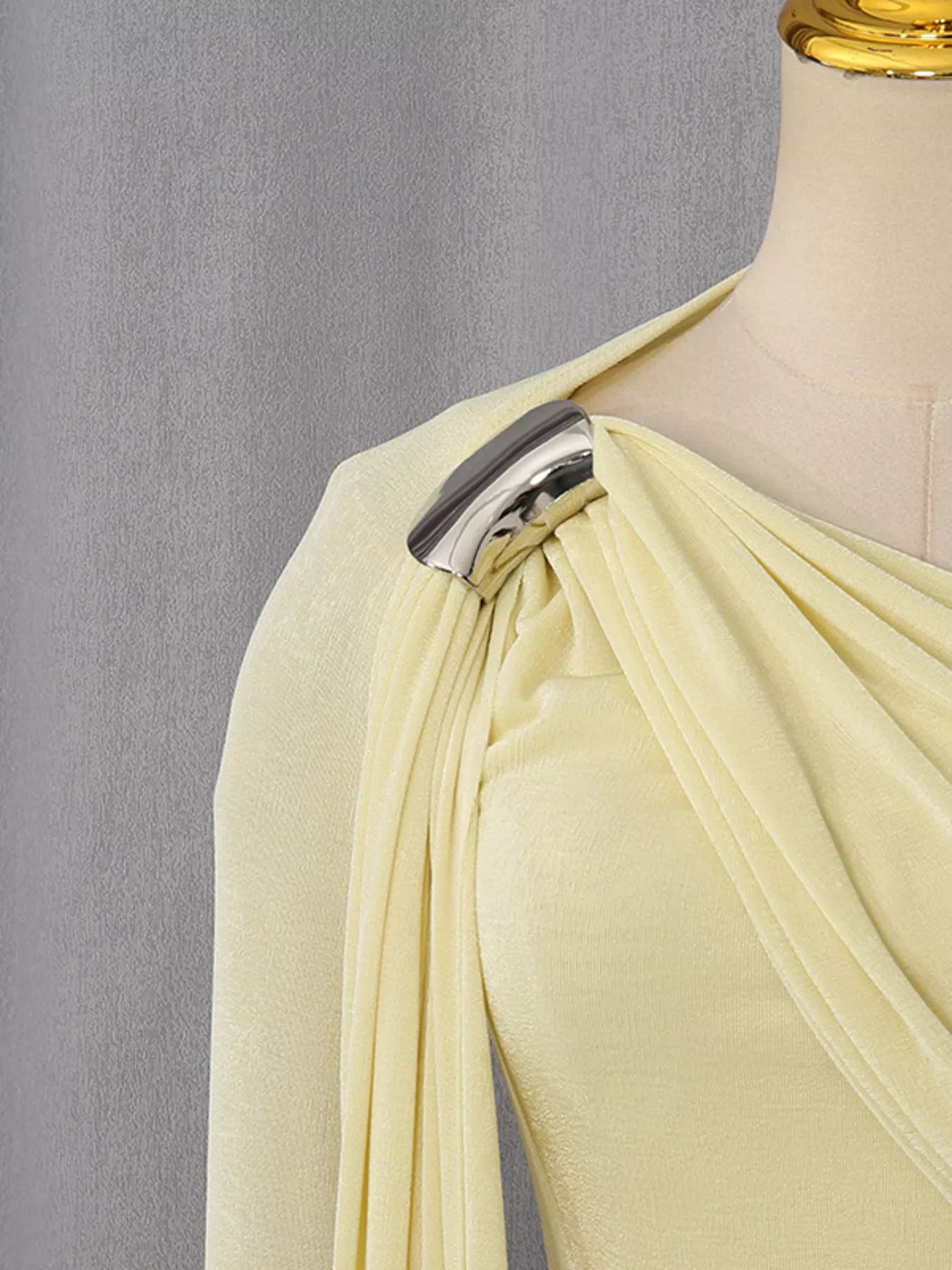 One-Shoulder Draped Maxi Dress