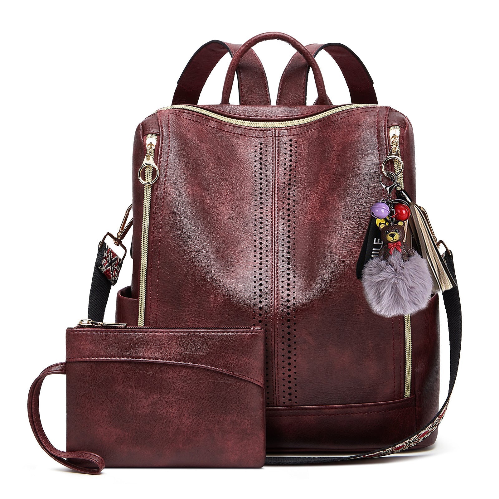 Springsummer Korean-style Casual Soft-leather Womens Backpack