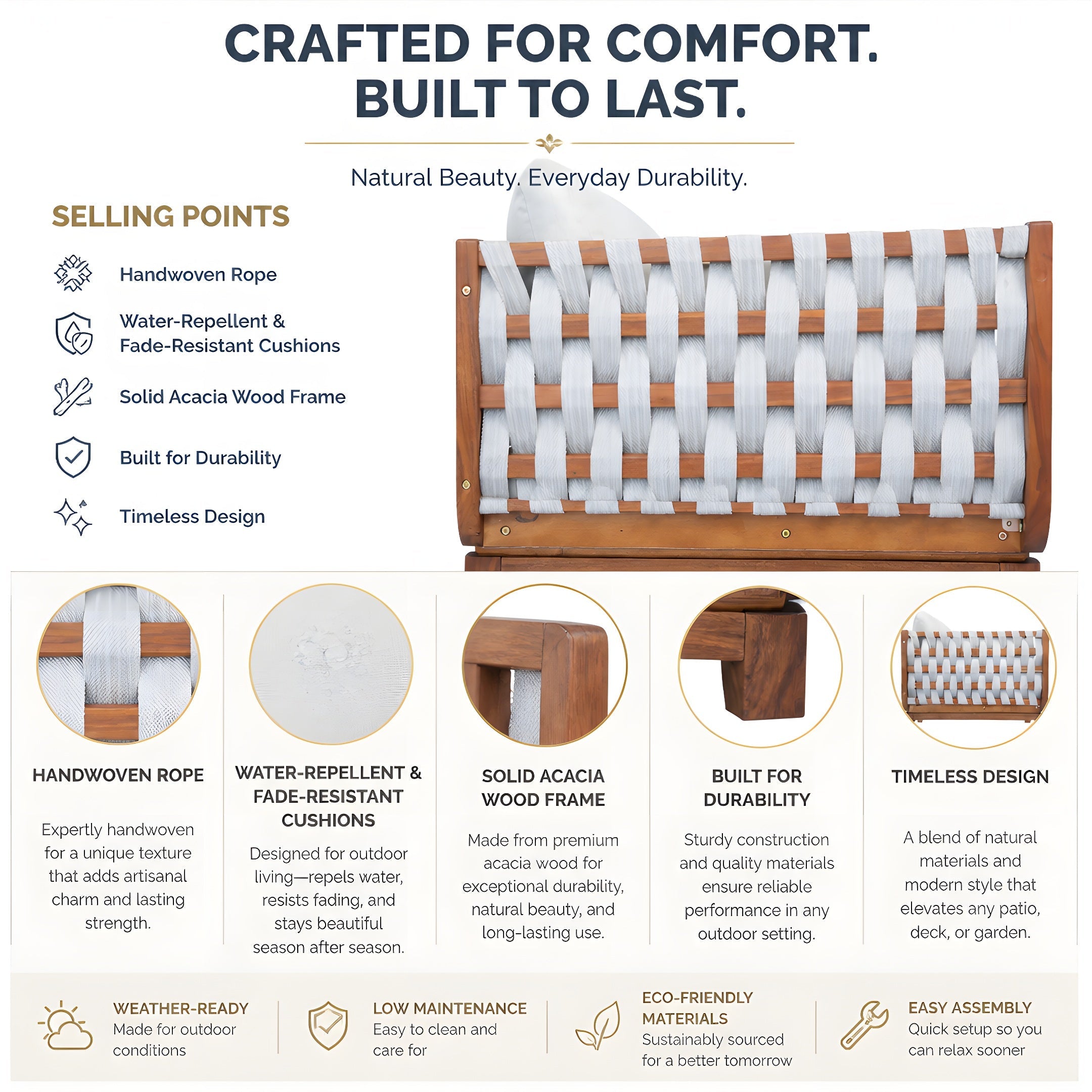 4 Piece Outdoor Patio Furniture Set