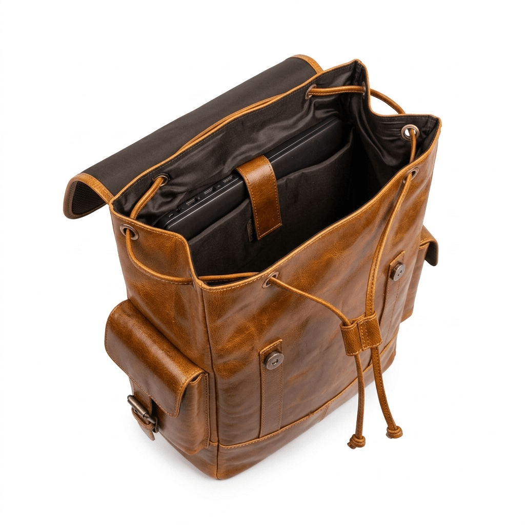 Earthen Leather Laptop Backpack, Luxury Leather - Overture Gifts