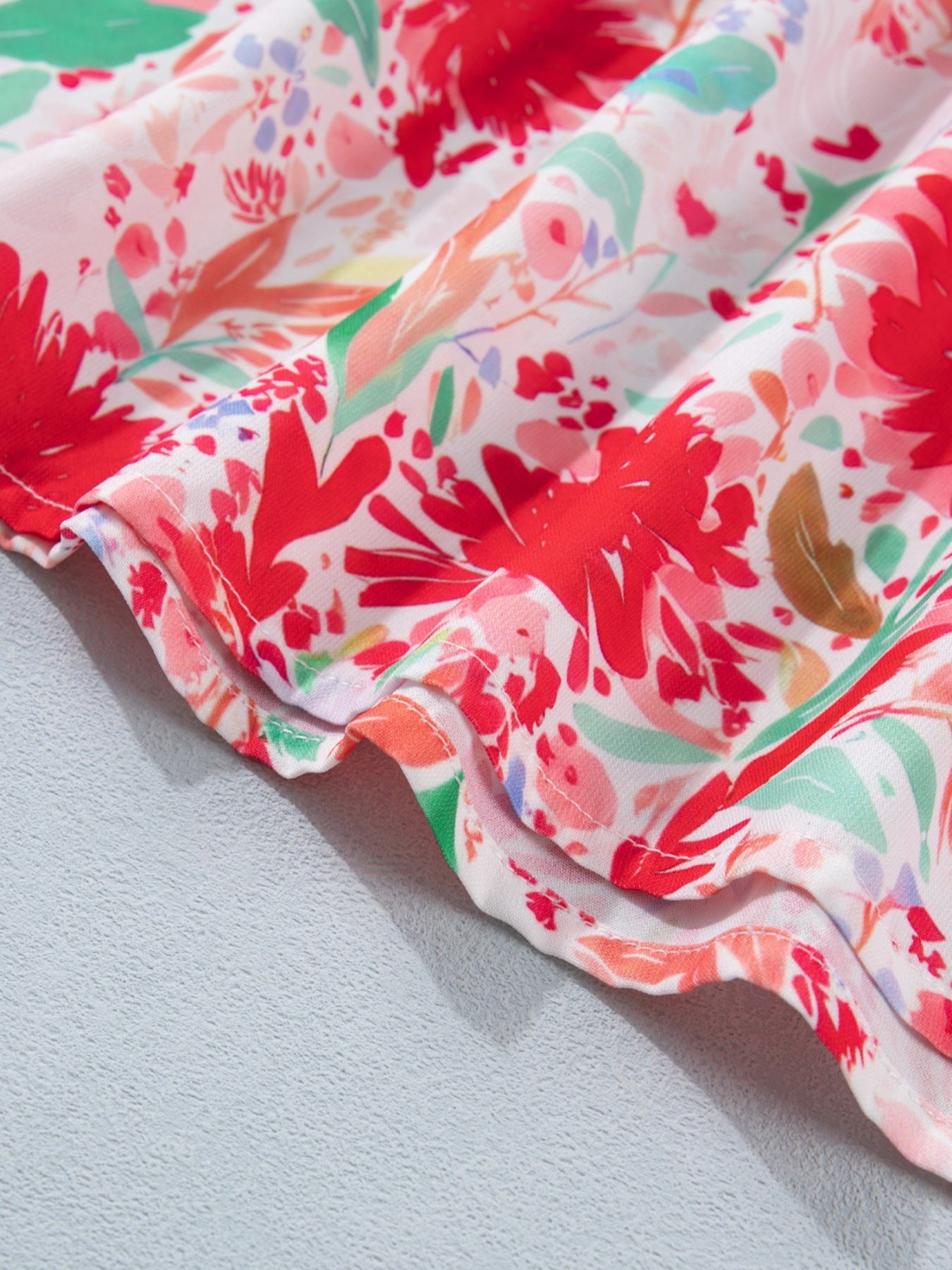 Floral Print Tie-Shoulder Midi Dress