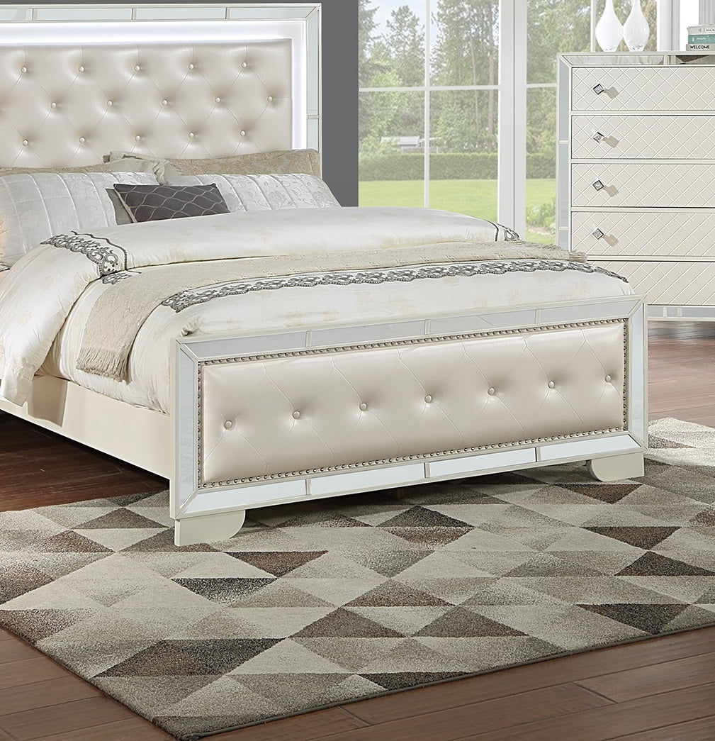 King Size Bed With LED And 2 Nightstands