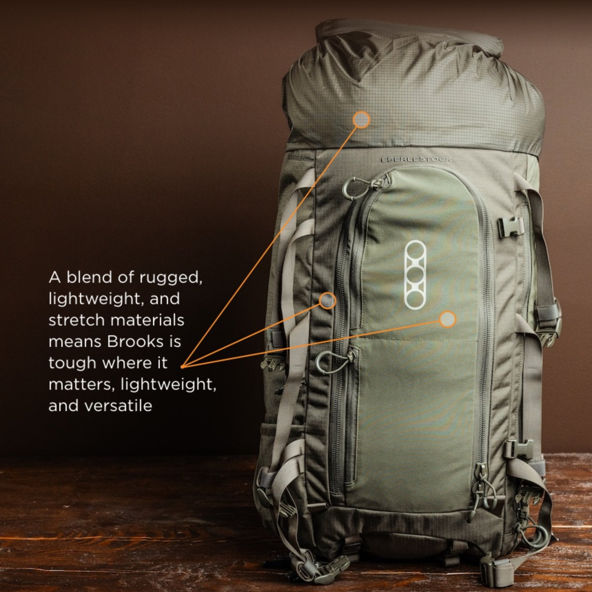 Eberlestock Brooks 7000 | Lightweight w/ EMOD Lid & Hydration Bladder Sleeve - Overture Gifts