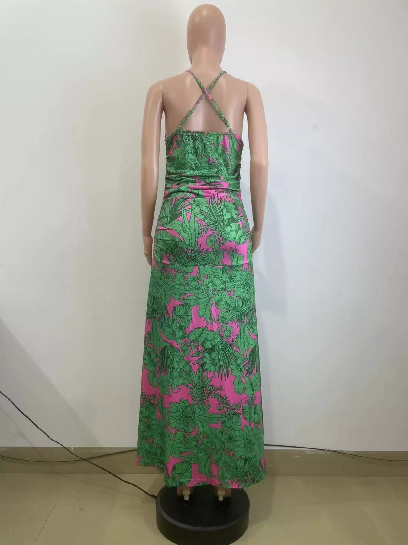 Printed Halter Neck Maxi Dress