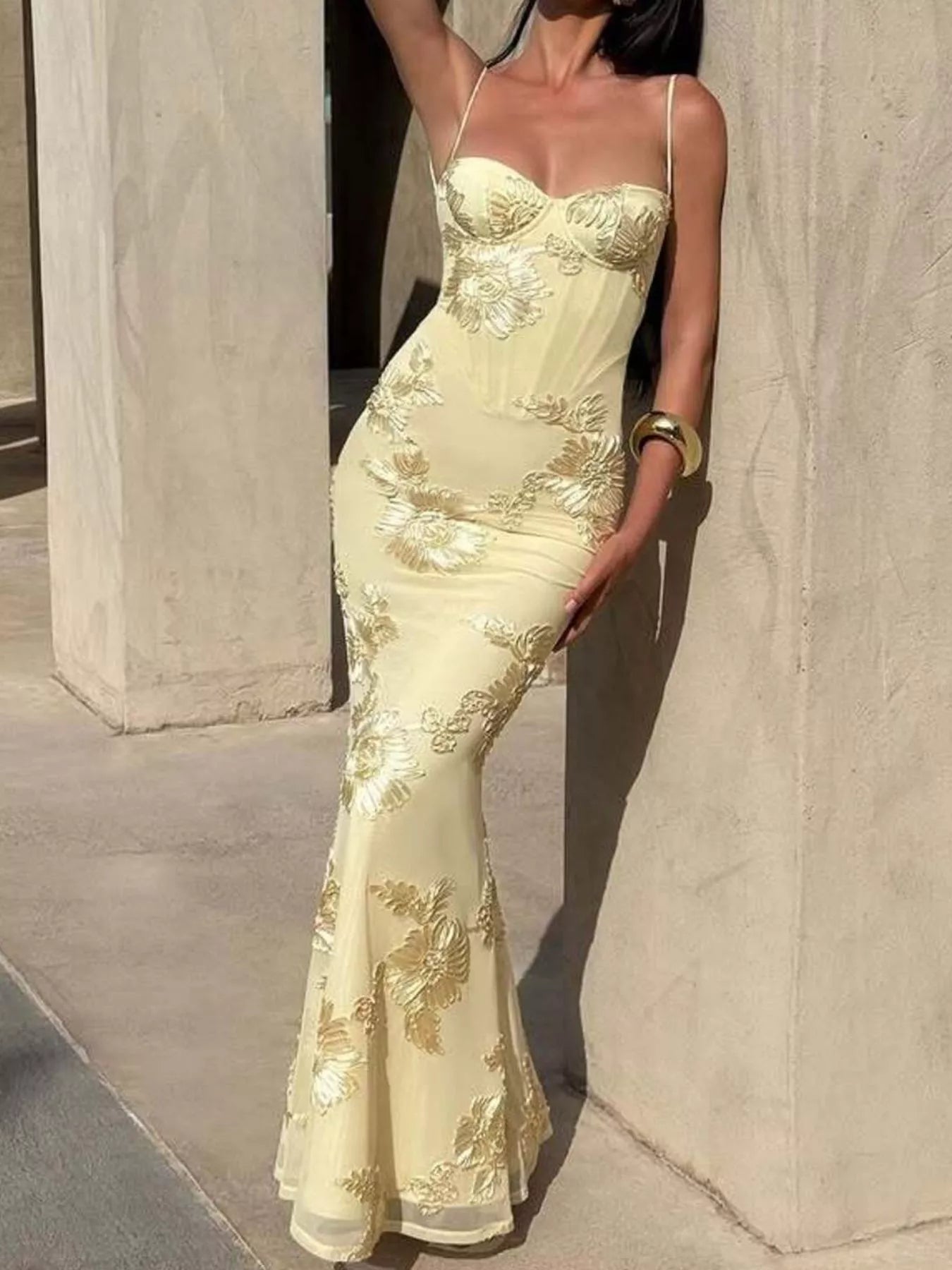 Sweetheart Neck Spaghetti Strap Maxi Dress