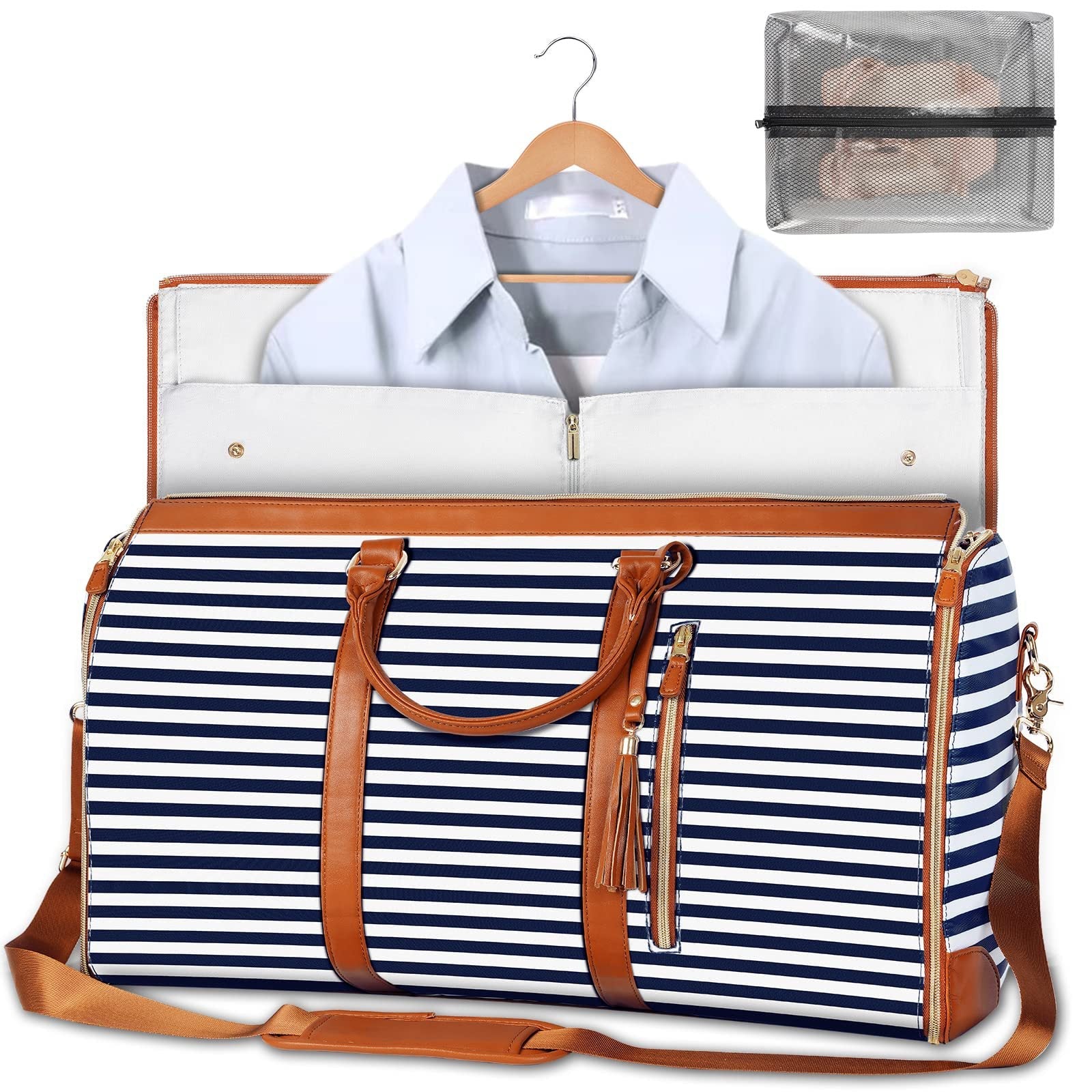Women's Large Capacity Travel Duffle and Garment Bag Handbag